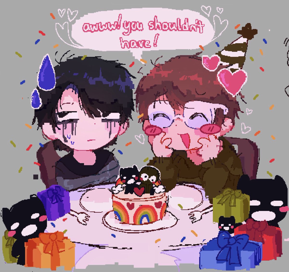 it's his birthday! he's gross and cute in my eyes #theriddler #riddlebat