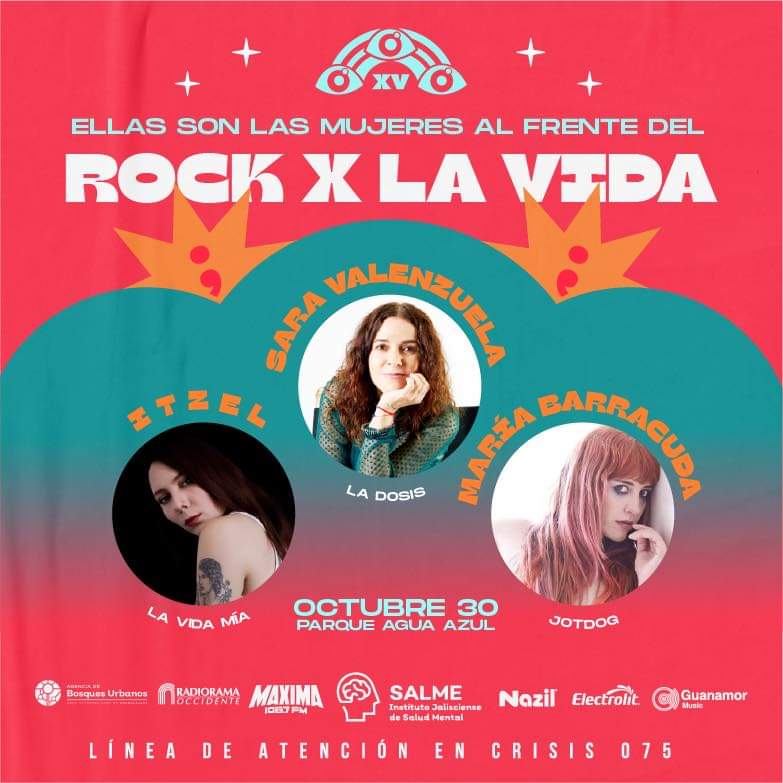 Setlist_me's tweet photo. El talento femenino no podía faltar en los 15 años del @Rockporlavida

@SARAVALENZUELA con #LaDosis 
@maria_barracuda con @JotDog
Itzel con #LaVidaMia

Se unen al cartel que celebrará la vida este 30 de octubre en el Parque Agua Azul https://t.co/ivXFc5ZAgj