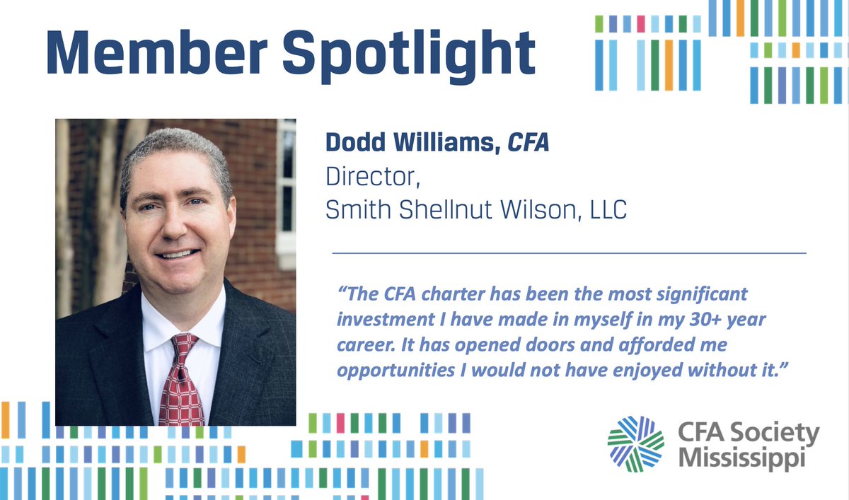 Our members make up the cornerstones of our success as a Society. For this reason and many more, we are excited to highlight the next member in our Member Spotlight feature, Dodd Williams, CFA. Click to read: lnkd.in/g9NjDsTC