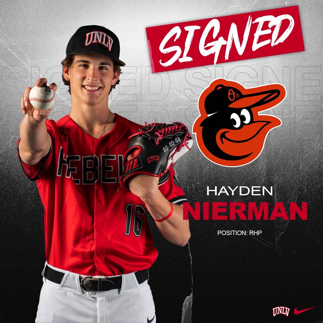 unlvbaseball's tweet photo. Hayden Nierman 🤝 Baltimore Orioles 

Read all about it here: https://t.co/BYEqNBaqEE

#BEaREBEL https://t.co/bZZmInZSwq