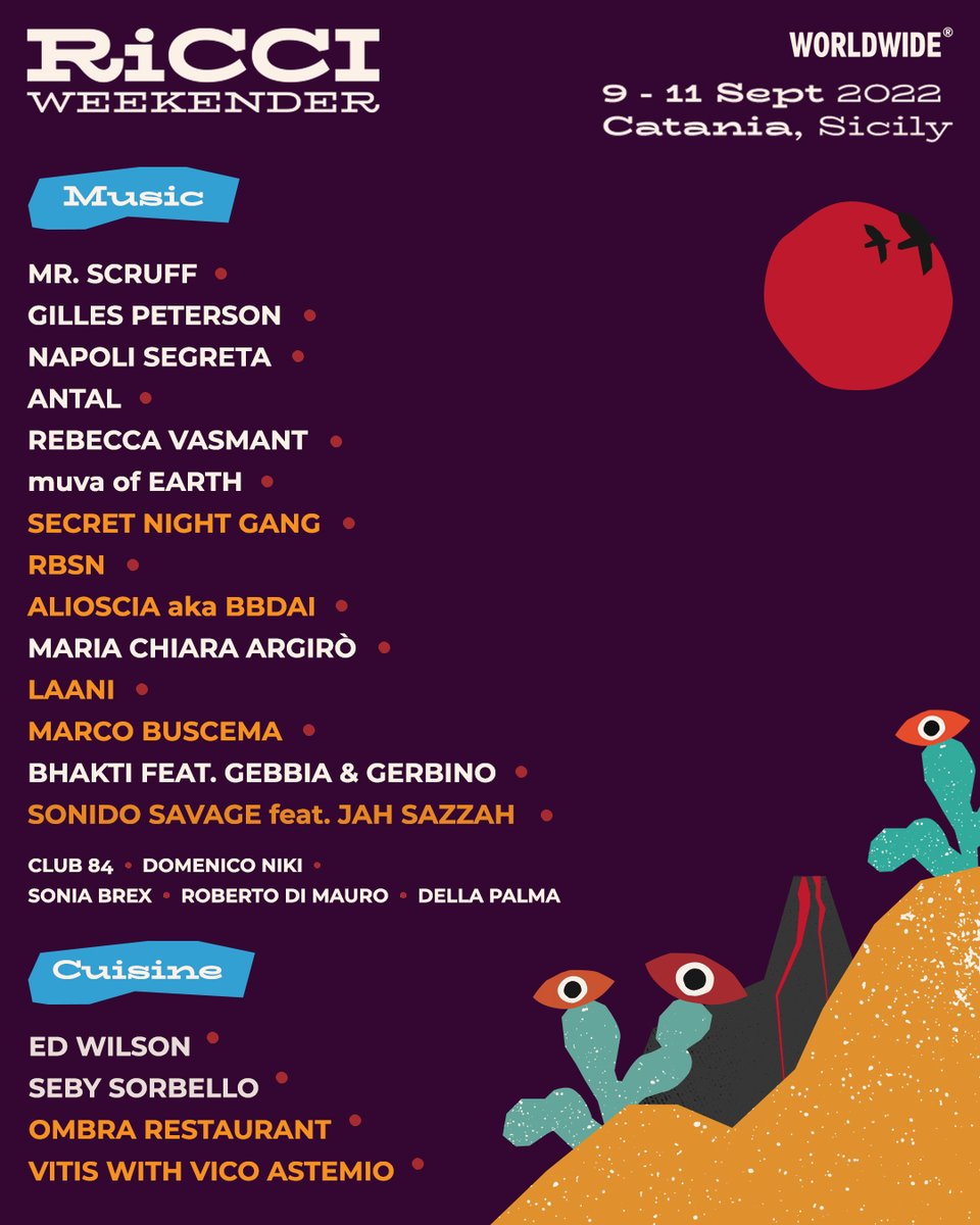 ricciweekender's tweet photo. Ricci Weekender is excited to present this year's full lineup!✨ ⁠ 

👉 Gold &amp; Music Passes almost sold out, Single-day tickets now available on https://t.co/F9tLdJx4Uj.
Traduci il Tweet https://t.co/fhAzxP6Qha