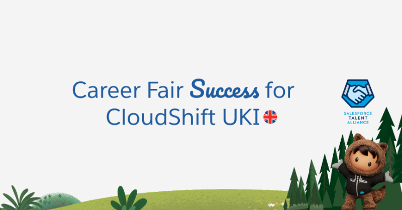 partnerforce's tweet photo. Career fairs are a bridge between talent and ecosystem collaborators. Read how @Salesforce partners like @CloudshiftGroup took part in our most recent UKI career fair on their search for Trailblazing talent on the #AlwaysBeLearning blog.