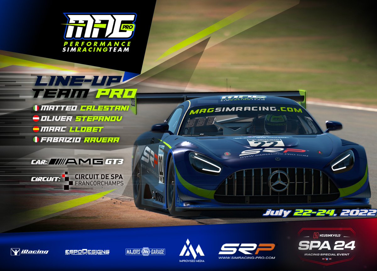 MagSimracing's tweet photo. iRacing Spa 24h
July 22-24, 2022

Full send, boys! 💥👇

@GarageMajors | @SRPsimracingpro | @byimprov | @EspoDsigns 

#iracing #teamwork #gt3 #AMG #spa #gohardgohome #BMW #NeverGiveUp https://t.co/cVHy7hlQLc