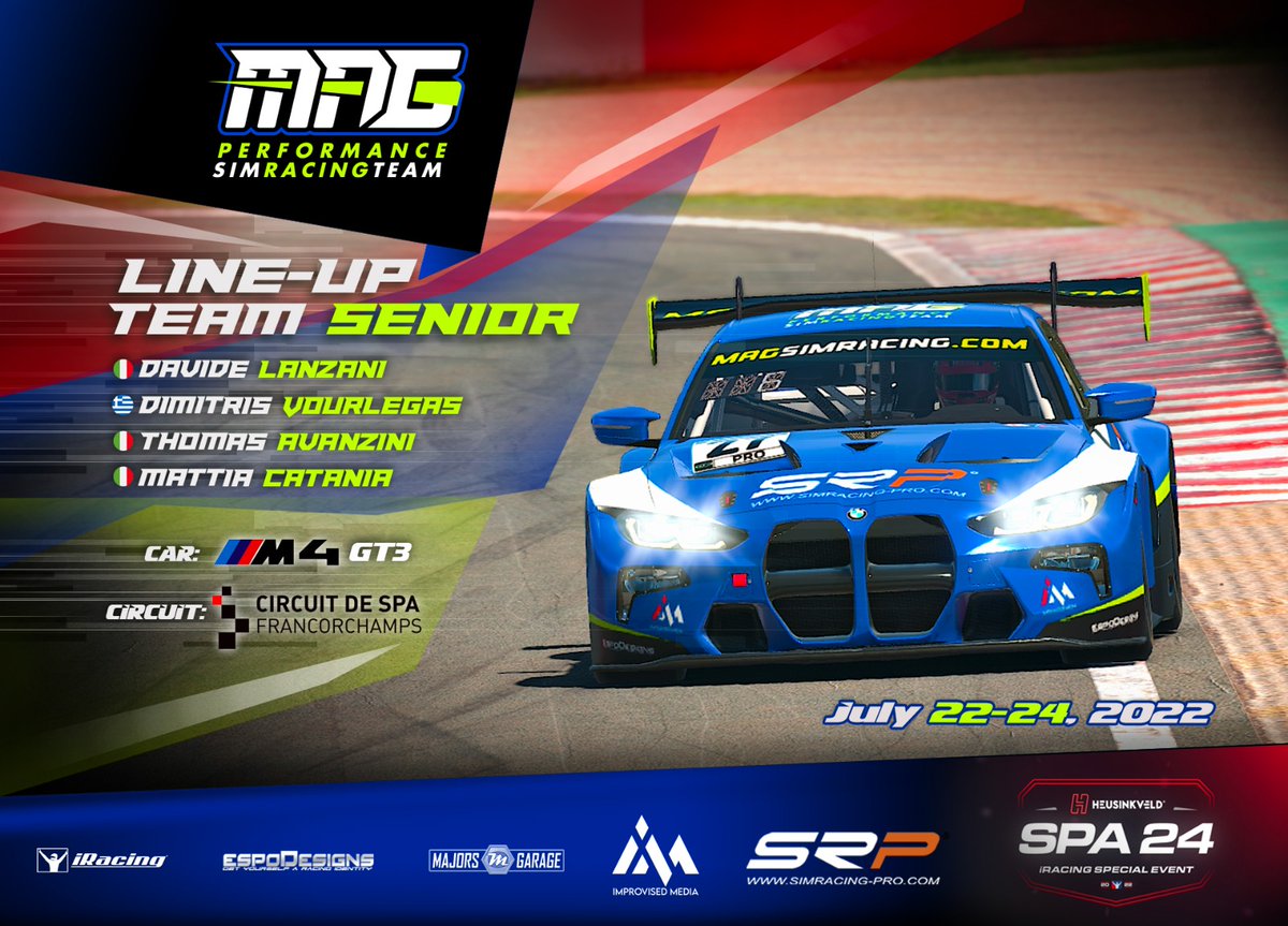 MagSimracing's tweet photo. iRacing Spa 24h
July 22-24, 2022

Full send, boys! 💥👇

@GarageMajors | @SRPsimracingpro | @byimprov | @EspoDsigns 

#iracing #teamwork #gt3 #AMG #spa #gohardgohome #BMW #NeverGiveUp https://t.co/cVHy7hlQLc