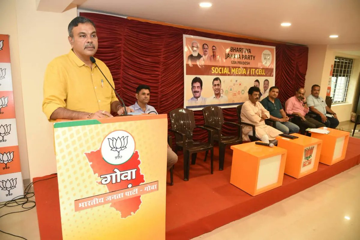 BJP4Goa's tweet photo. The BJP social media cell Karyakartas of North Goa met today to exchange ideas and review the party's social media strategy. https://t.co/jxbqeschEI