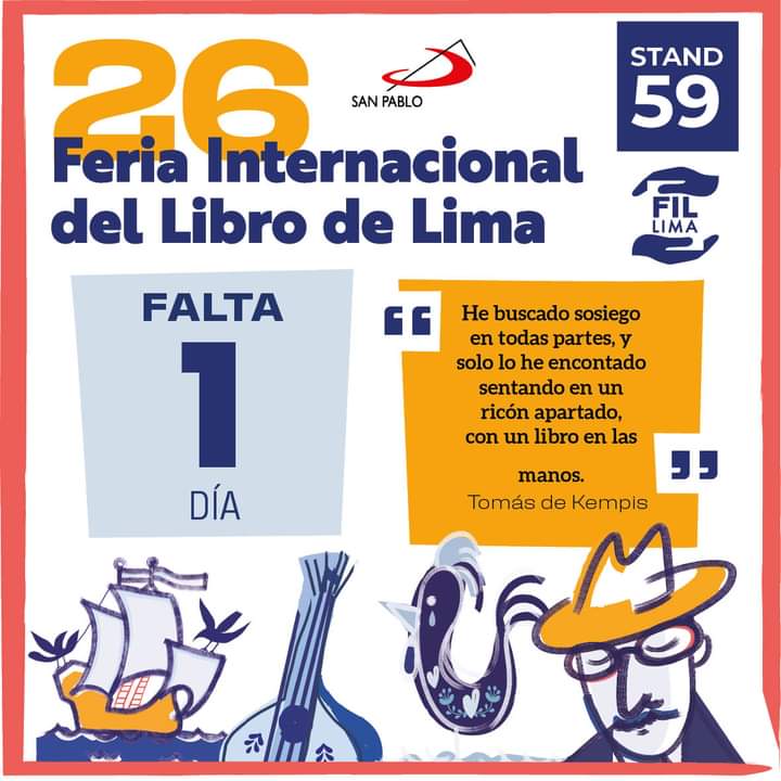 sanpablope's tweet photo. #Falta1Día
#SANPABLO estará participando en la 26 Feria Internacional del Libro de Lima 📖✒📚
Los esperamos del 22 de julio al 07 de agosto en el #Stand59
📍 Parque Próceres de la Independencia - Av. Salaverry cdra. 16, Jesús María
#YaVieneElDía #FILLIMA2022 #ExperienciaFIL https://t.co/jX5npGQ98v