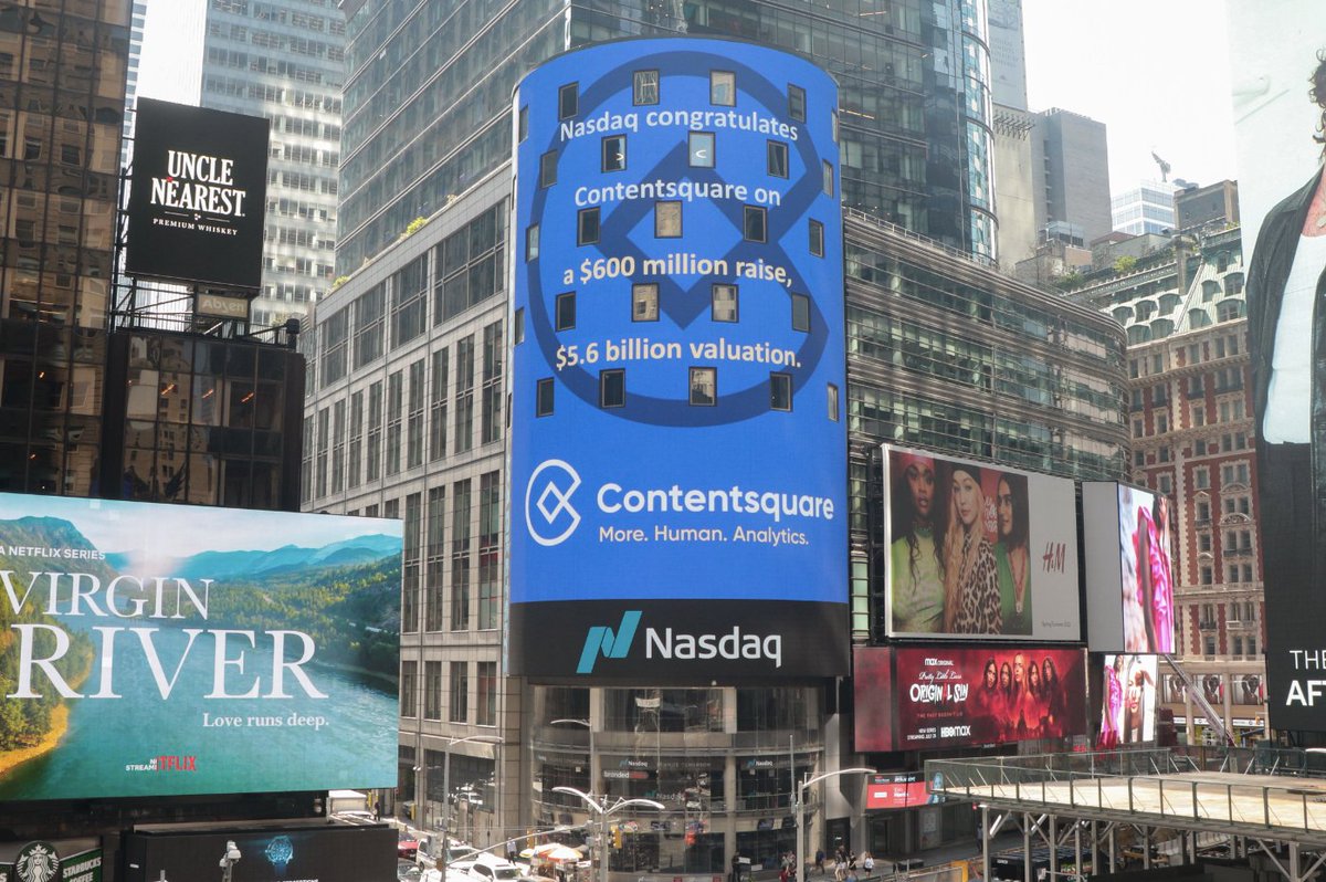 Contentsquare's tweet photo. Live from Times Square - Contentsquare is back on the Nasdaq MarketSite for the second time this morning! Thank you @Nasdaq for making our Series F celebrations especially great.🎉 

https://t.co/csHPAoKZEH

#WeAreCSquad #FuelingTheFuture #MoreHumanAnalytics #ContentsquareSeriesF https://t.co/45jfGiPJwT