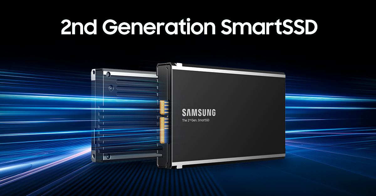 SamsungSemiUS's tweet photo. Better, faster... smarter? Samsung has successfully developed a second-generation #SmartSSD that can cut processing time by over 50%, energy consumption by up to 70% &amp; CPU utilization by up to 97%. It’s everything you’d ever want in an SSD – only smarter. https://t.co/Msf9Bn8unG https://t.co/Hg5P3rwLQA