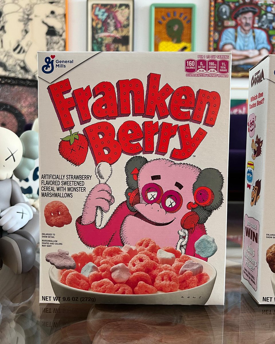 ModernNotoriety's tweet photo. KAWS x General Mills Monsters Cereal 👻🐺🧛‍♂️🥣 https://t.co/YE7E8kdGL0