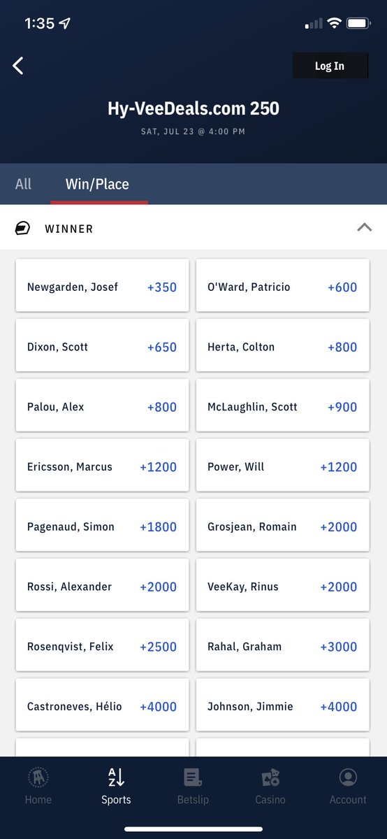 indy_bet's tweet photo. Opening ⁦@IndyCar⁩ lines via ⁦@BSSportsbook⁩ 
⁦@burnoutbets⁩ ⁦@HyVee⁩ #Iowa250 https://t.co/2uiswDGNi0