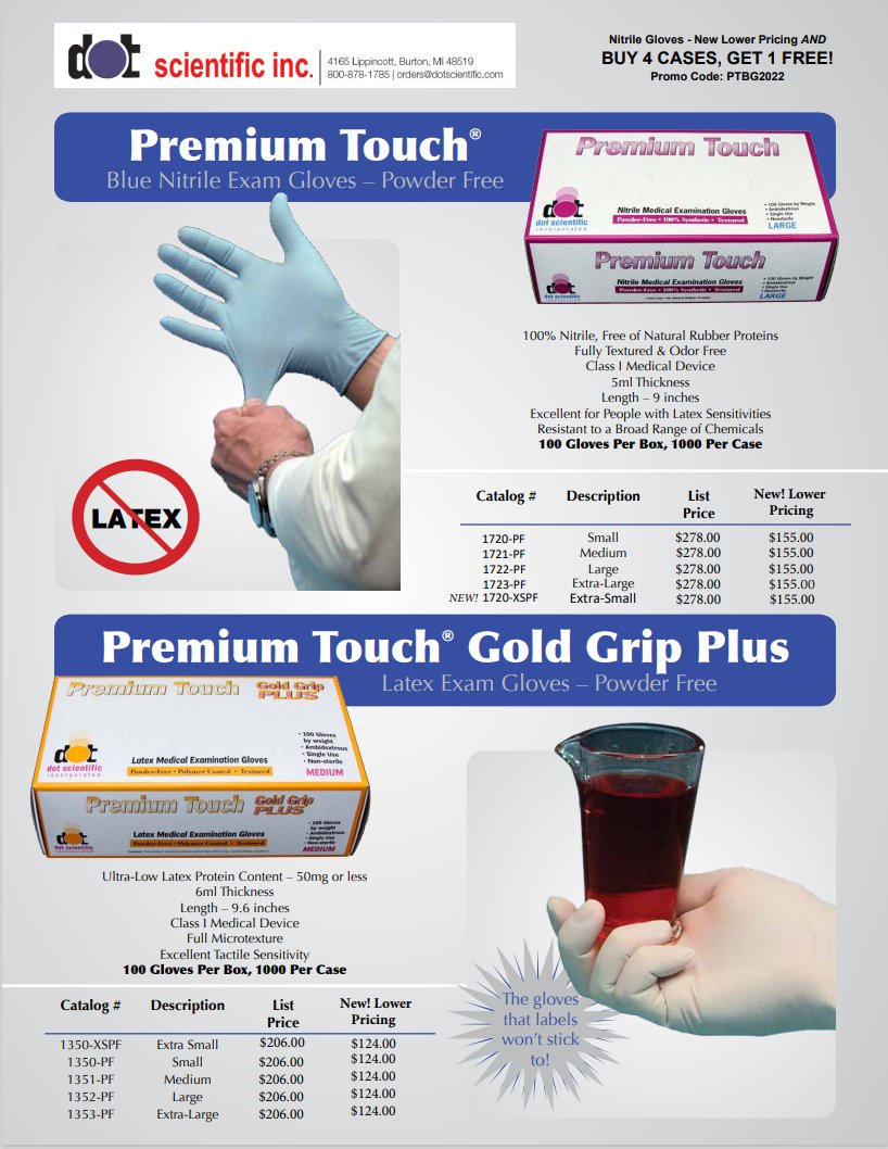 DOTScientificMN's tweet photo. Yet another price reduction for our Premium Touch Nitrile and Latex gloves! Get quality gloves at an even better price! #dotscientific https://t.co/4tJfzvIO6O