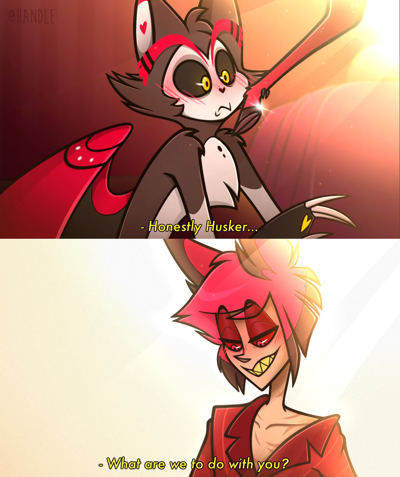 HandleAllOfThisAesthetic on X: ☀️ Radiohusk ☀️ For all the Alastor  Hoovesies™️ enjoyers out there 👀 100% inspired by the latest update to  @espeonixs amazing radiohusk fic, Ace in the Hole on AO3✨🙌🏻✨ 