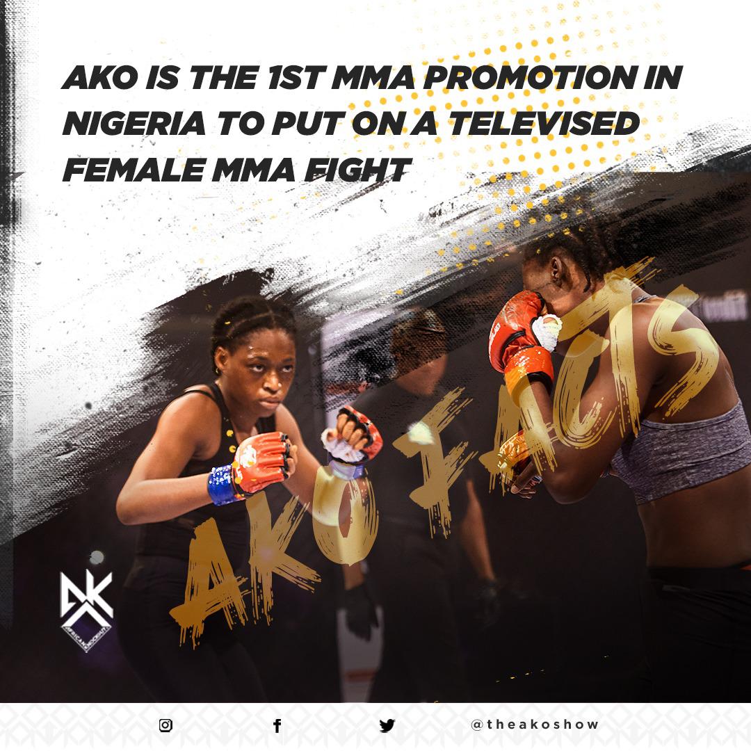 TheAKOShow's tweet photo. African Knockout is the first 𝐌𝐌𝐀 𝐩𝐫𝐨𝐦𝐨𝐭𝐢𝐨𝐧 in Nigeria to put a televised women #MMA fight.

Flyweight fight: Chi Attoh vs Jane Osigwe

#FOFN2 #ChiAttoh #JaneOsigwe #AfricanKnockout #AKO #AfricanMMA #AKOStats #mixedmartialarts #Lagos  #nigeria #Africa  #thursdayvibes https://t.co/3uytb4rkyx