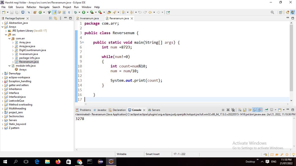 Harshit34375040's tweet photo. Completed Day 21 of the 100 Days of Code Program by CodeIN Community   , Supported by Coding Minutes and 
Today I solved the question - reverse of no
https://t.co/iHfjqRHO3d
Discord community: https://t.co/lcMSNtVV3t https://t.co/NMvw2H005X