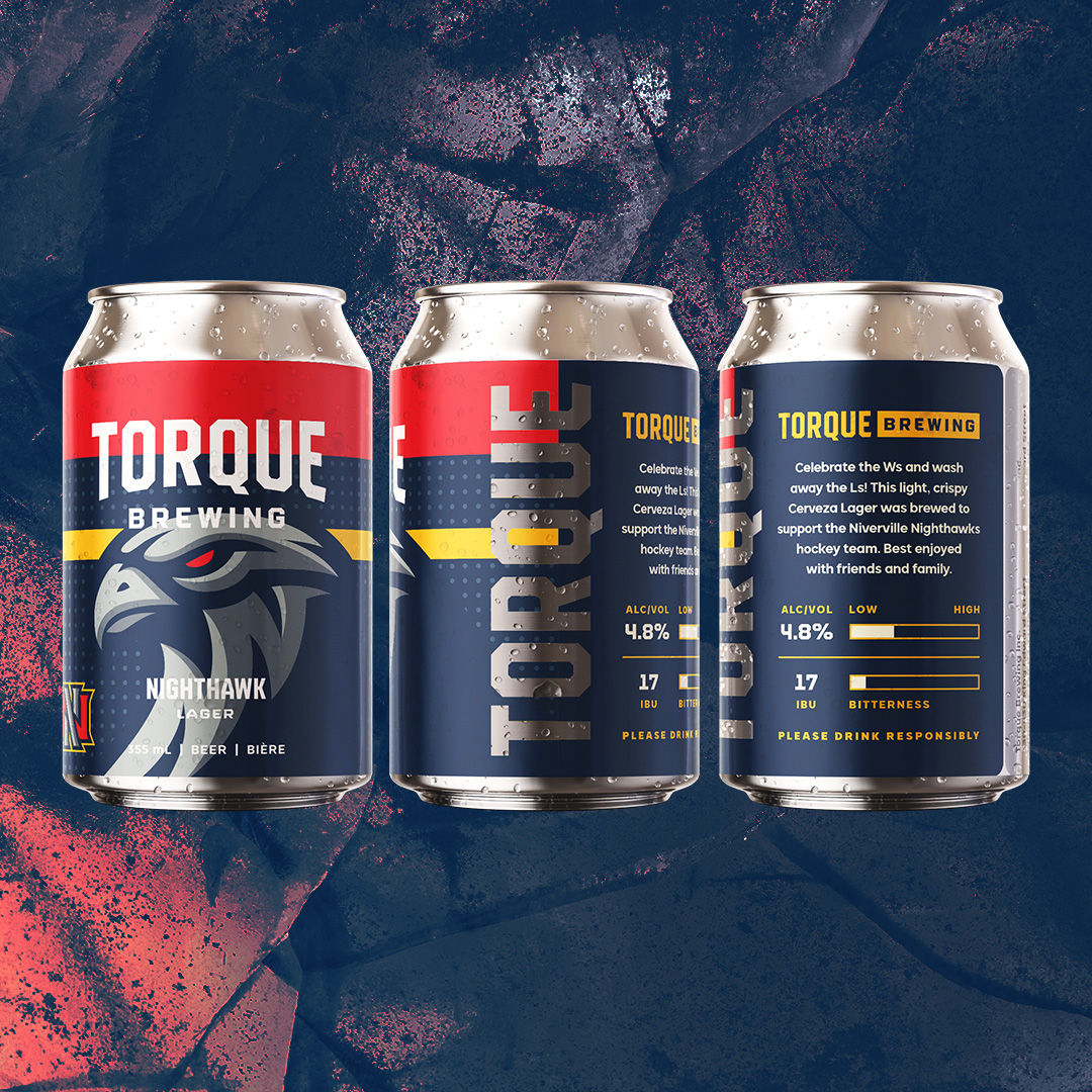 We team'd up with the  Niverville Nighthawks - Now you can watch your favourite hockey game, holding your favourite Lager! We present you the Nighthawk Lager, a light and crispy beer. Look for this release next week! 👀