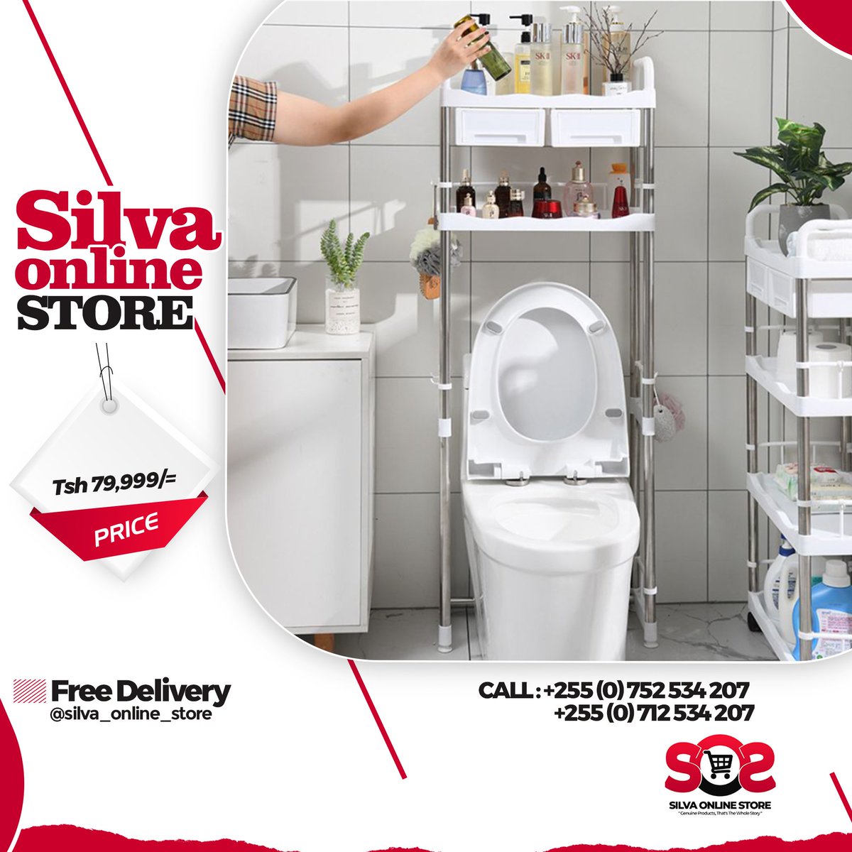 _SoSLLC's tweet photo. With Clean & Organized Bathroom,Generate Life Changing Ideas!
Stainless Steel Toilet Rack For Tsh. 79,999/= Only.
~
Call/Whatsapp: 0752 534 207 or 0712 534 207
Free delivery in DSM and pay on delivery.
#silvaonlinestore #toilet #toiletrack #bathroom #bathroomdecor #onlineshop https://t.co/vYpshlLnN8
