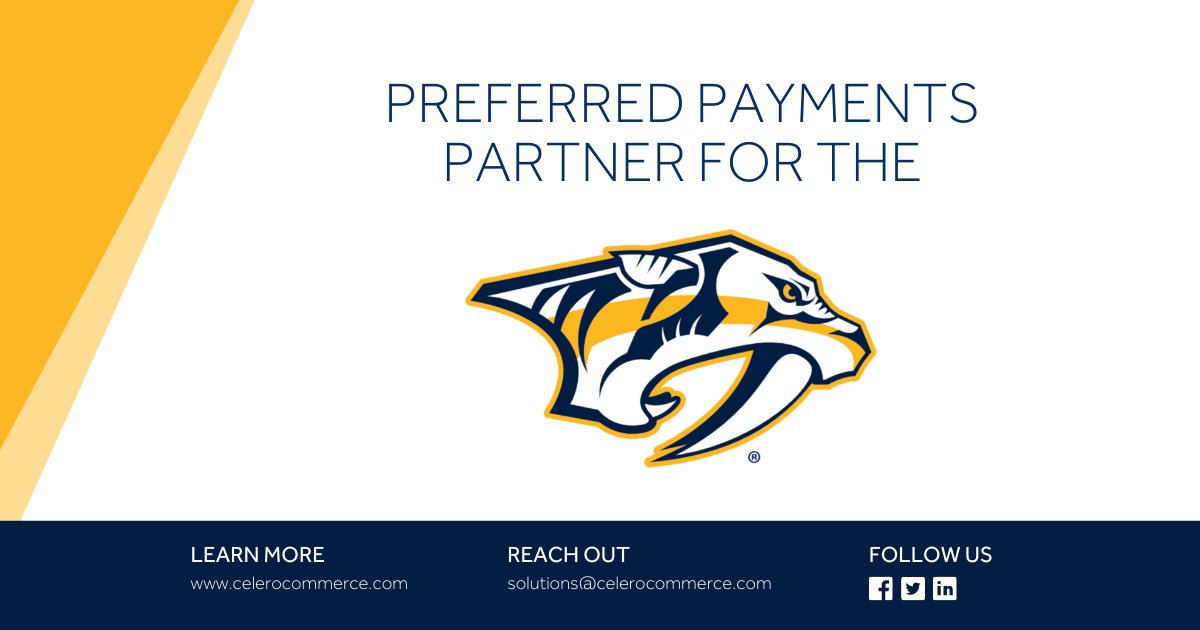 celerocommerce's tweet photo. We're proud to announce that we're now the preferred payments partner for the National Hockey League’s Nashville Predators! Click the link to learn more. https://t.co/951tS8z8hD #NashvillePredators #NationalHockeyLeague #PaymentsProvider #Payments https://t.co/Gdh2PFmNgN