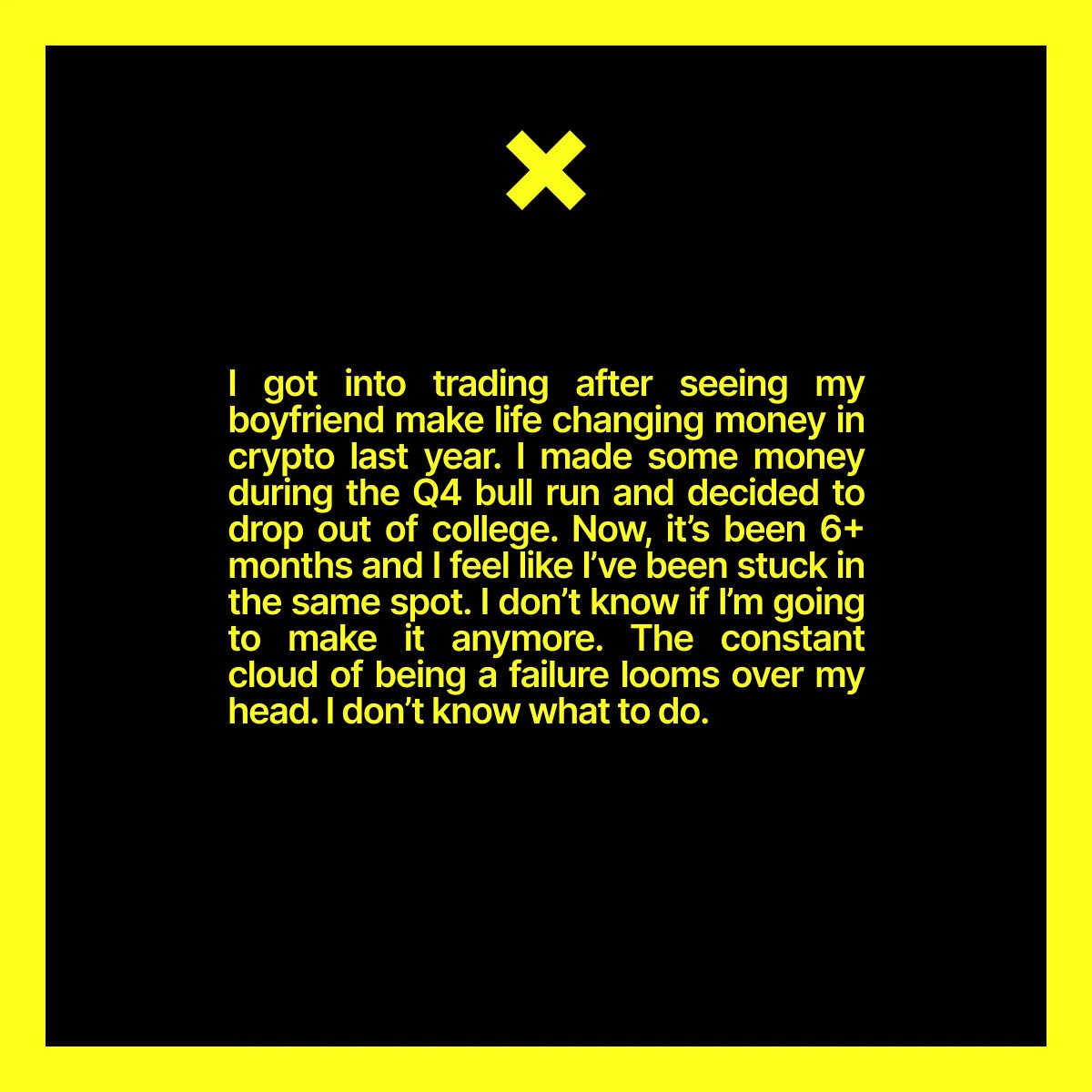 coinfessions's tweet photo. It’s been 6+ months and I feel like I’ve been stuck in the same spot. https://t.co/J5xpsRrXt6