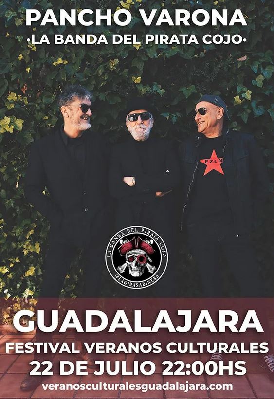 HotelGuadaCC's tweet photo. #PlanParaElFinde: el viernes 22 a las 22:00 🕙 en el Palacio del Infantado 🔶, nos visita @Panchovarona
acompañado de la "La banda del pirata cojo" presentando la @lagirasabinera 🎸 .
La entrada es libre.
#VeranosCulturalesGU: https://t.co/QuMHnDRUS7 https://t.co/MSaWkH0DUg