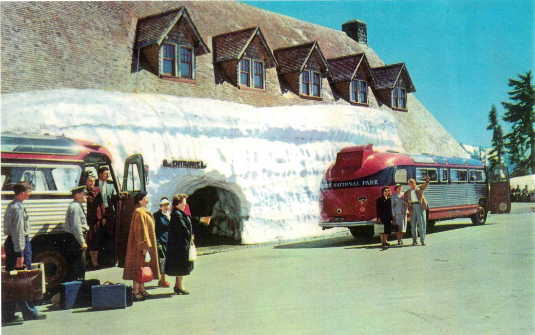 DiscoverRainier's tweet photo. A throw back to the red bus era in Mount Rainier National Park. Look at that wall of snow! These buses were used from 1937 to 1962 and were made by Kenworth.
#throwbackthursday #ParadiseInn #livinghistory https://t.co/N3J3C0nVaB