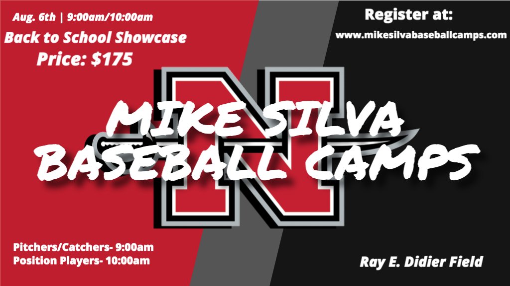 BACK TO SCHOOL SHOWCASE ‼️

High School-College Sophomores eligible.

Register at mikesilvabaseballcamps.com