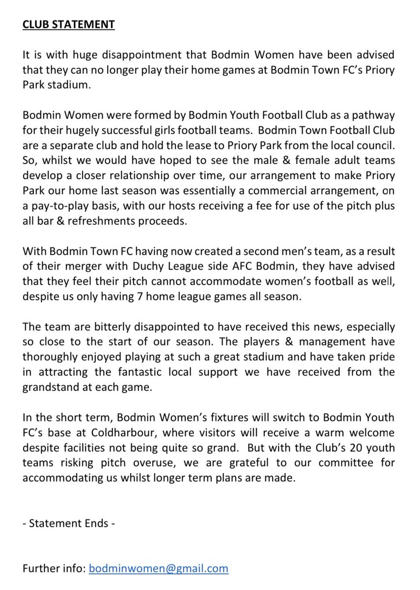 Bodmin Women FC tweet media