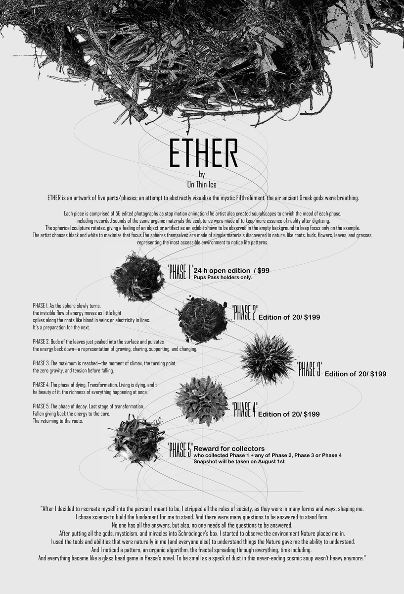 themadpups's tweet photo. 🔥 DROPPING TODAY AT 5PM EDT 🔥

ETHER by @oonthinice 

PHASE 1 - $99 Open Edition (Pups Pass required)
PHASE 2/3/4 - $199 x/20 (FCFS)
PHASE 5 - reward for holders of PHASE 1 + 2/3/4

FCFS: https://t.co/Kvp27NWlaX
OE: https://t.co/iPvyIf8s0a https://t.co/uJhk7PYzL9