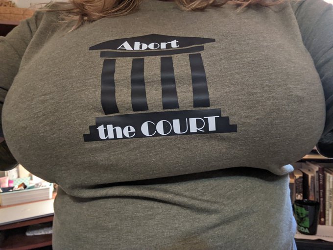 My friend Jayme made me this!!!  Couldn't be more excited to sport it around my conservative town today<a href="/tag/abortthecourt"class="tags"><span>#abortthecourt</span></a>