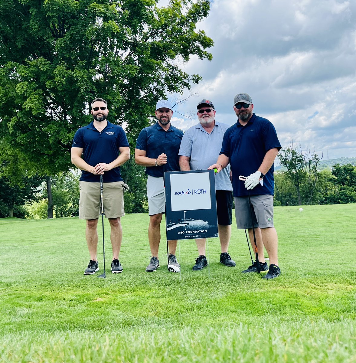 ⛳️ Tee Time! ⛳️

This crew is proudly representing Sodexo | Roth at the <a href="/AEO/">American Eagle</a> Foundation Golf Outing today. Good luck, guys!