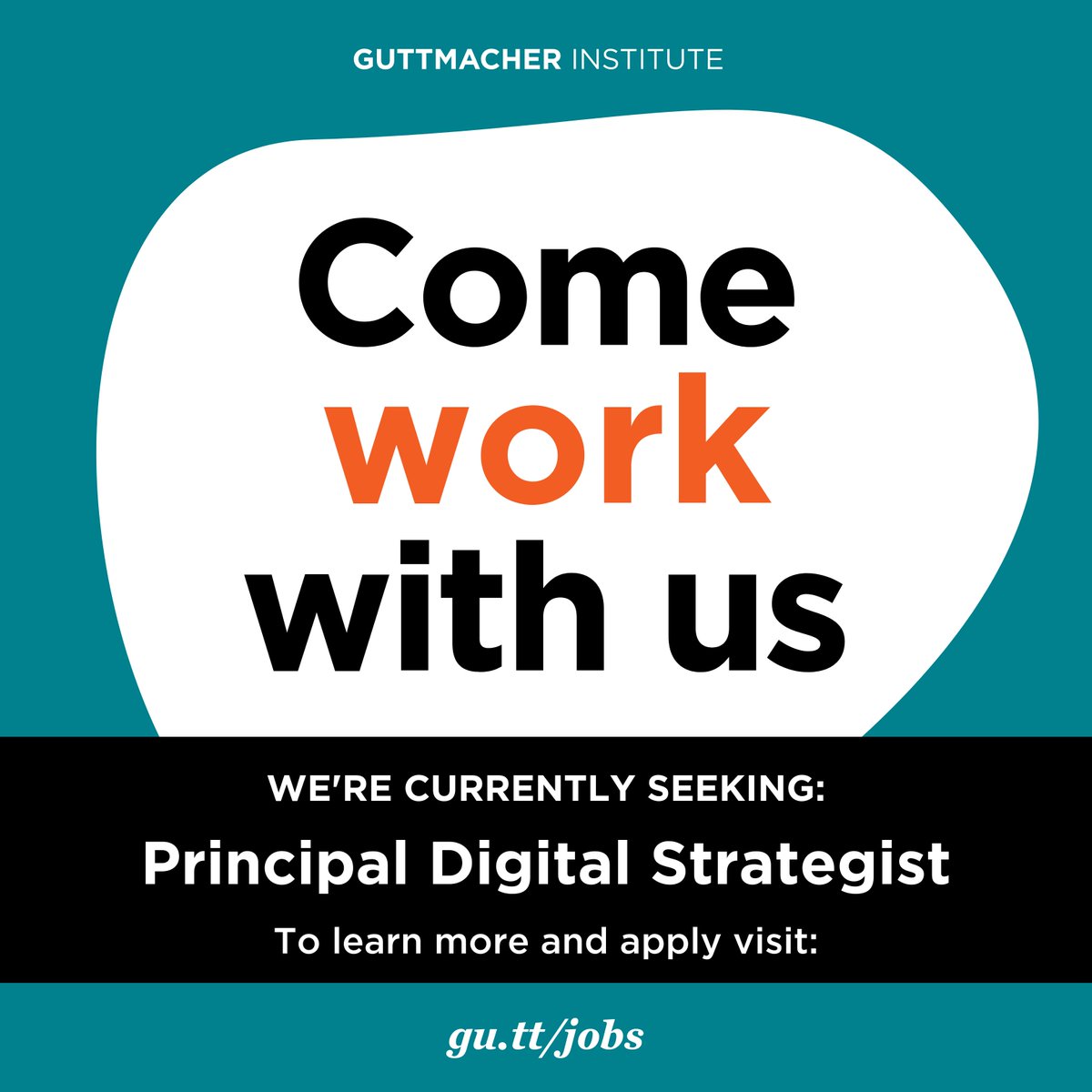 📣 We're hiring! Our NY office is seeking a Principal Digital Strategist who will develop & lead an innovative digital communications strategy to promote the Institute's work via social media, web and email. Learn more & apply today! guttmacher.org/about/job-oppo…