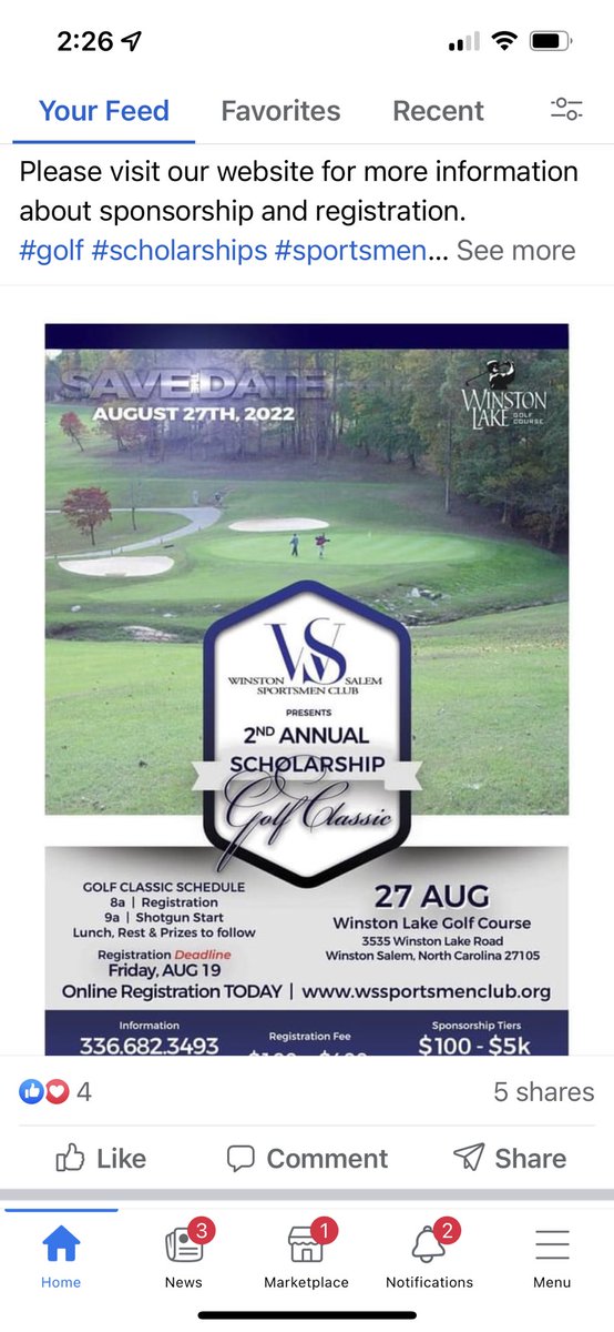 Challenging all Hall of Fame Members to be a hole sponsor.