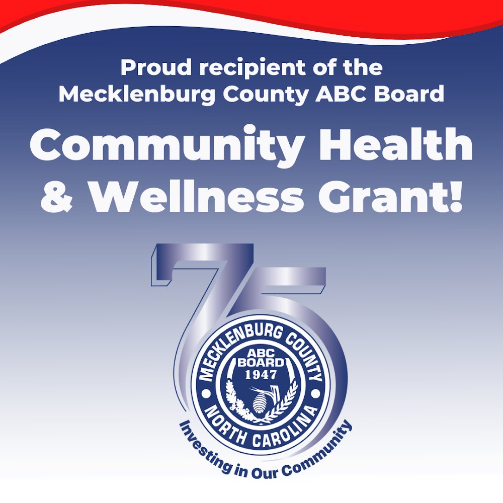 We’re a grateful recipient of @MeckABC’s generous investment as part of the Community Health & Wellness Grant Program! Through this program, grant funding is provided to support orgs that focus on alcohol & substance abuse education, treatment, and prevention. #MeckABC75