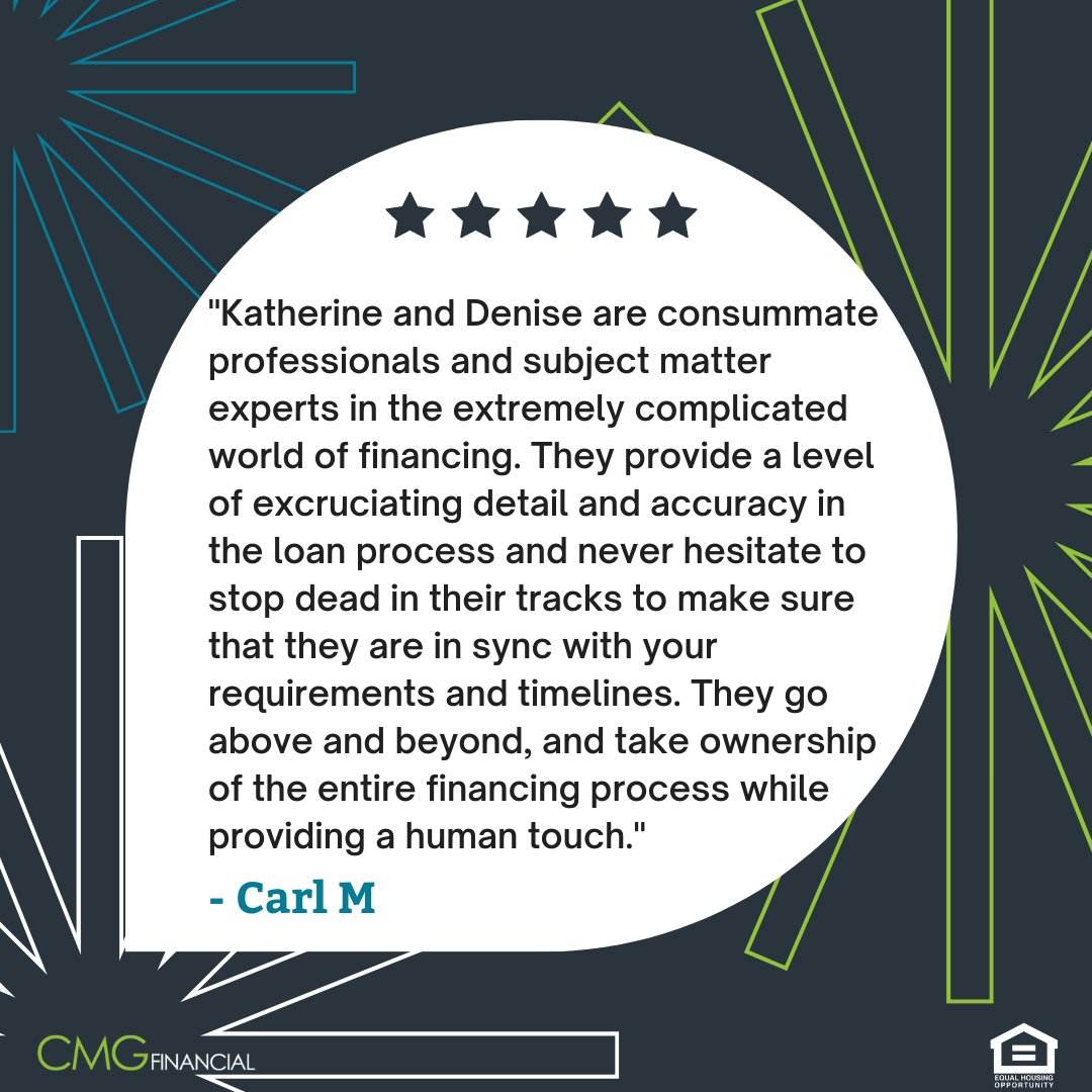 KOsbornCMG's tweet photo. The greatest gift a customer can give us is a satisfied review.  Thank you for sharing your experience and we’re so happy we could help you with your home loan.  
#clienttestimonial https://t.co/Ash3GbhDMd