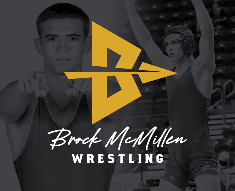 Brock's brand 'The Mat Hunter' is centered around his love of wrestling and hunting. The design merges his initials into a bow &amp; arrow, creating a logo that we can use to develop custom apparel, merchandise and build his following. 🏹🤼‍♂️ <a href="/BrockMcMillen2/">Brock McMillen</a>  #EndorseBrock #EndorseU