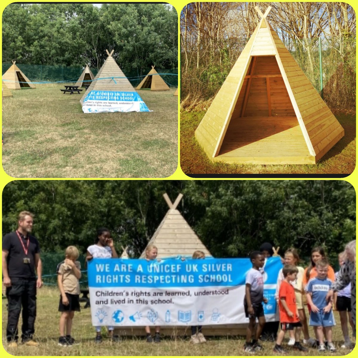 RinglandPrimary's tweet photo. After 15 years of being our Head, and with a heavy heart we ended our term saying goodbye to Miss Bowden. We opened our wigwam village &amp; celebrated gaining our Silver award for recognising childrens Rights @StuartRRSA @BenBenn83016897 @childcomwales @EAS_MDirector @EAS_Equity https://t.co/T5wcvohD0c