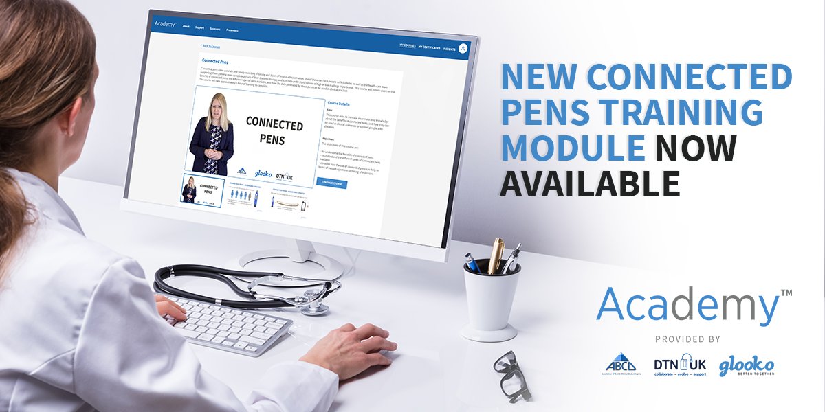 GlookoInc's tweet photo. Academy™, a free educational platform on #DiabetesTechnologies developed by #Glooko, @ABCDiab/@DTN_UK and @DigiBeteUK for U.K. and Ireland #HCPs, launched a new training module on #ConnectedPens used by people with #diabetes. Details: https://t.co/TBwFDo3DGX #BetterTogether https://t.co/6ufkxuIEdZ