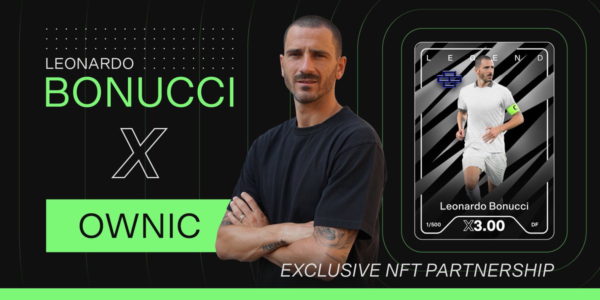 Benvenuto capitano 🇮🇹

OWNIC is delighted to announce an exclusive partnership with the legendary Leonardo Bonucci.

If you're not a part of our community yet, what you waiting for?

🔗 Join us on discord.gg/ownic