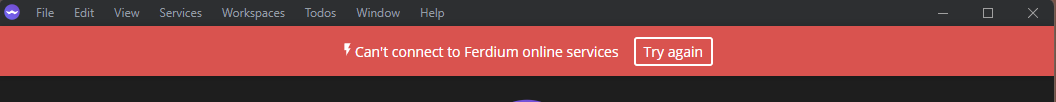 Namooku's tweet photo. @ferdiumteam Hi, is ferdium down? Since today I can't to enter with my pc and my mac. https://t.co/jZnxggyjZY