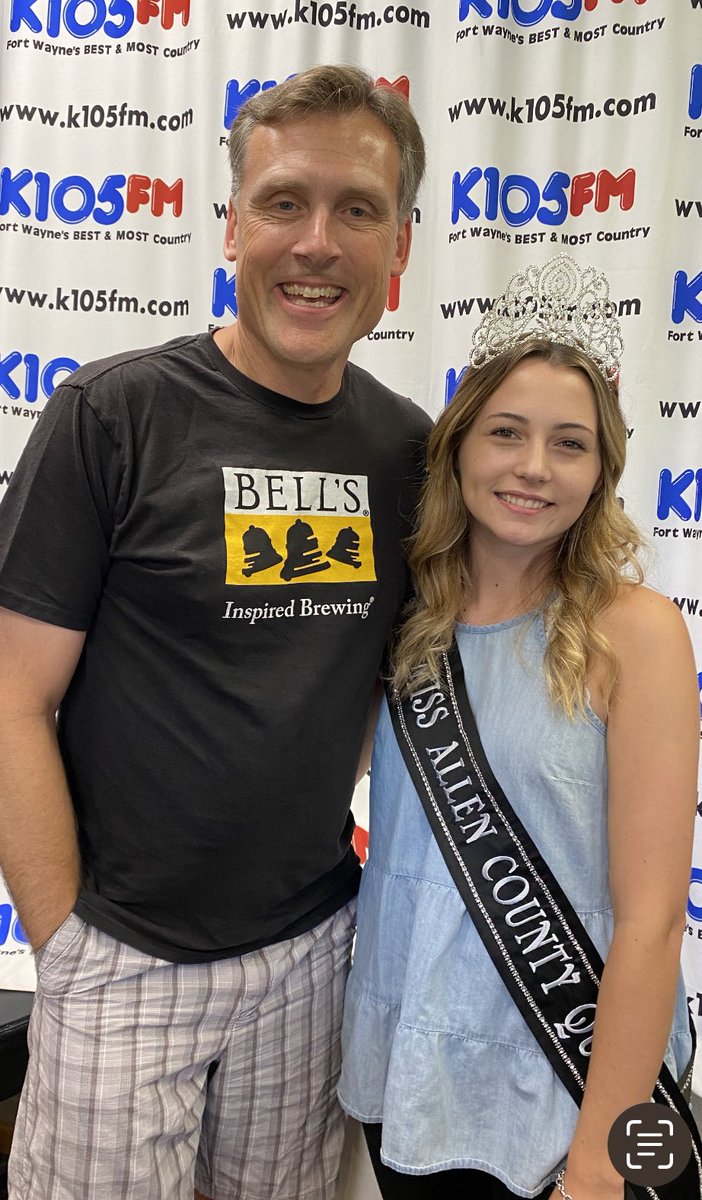 BaneVincent's tweet photo. Today I escorted Miss Allen County to her first interview. She did a great job! Much appreciation to Dan Austin and K105. #danaustin #k105 #stationarybikes #buzzlightyear https://t.co/VtpUBOZx70