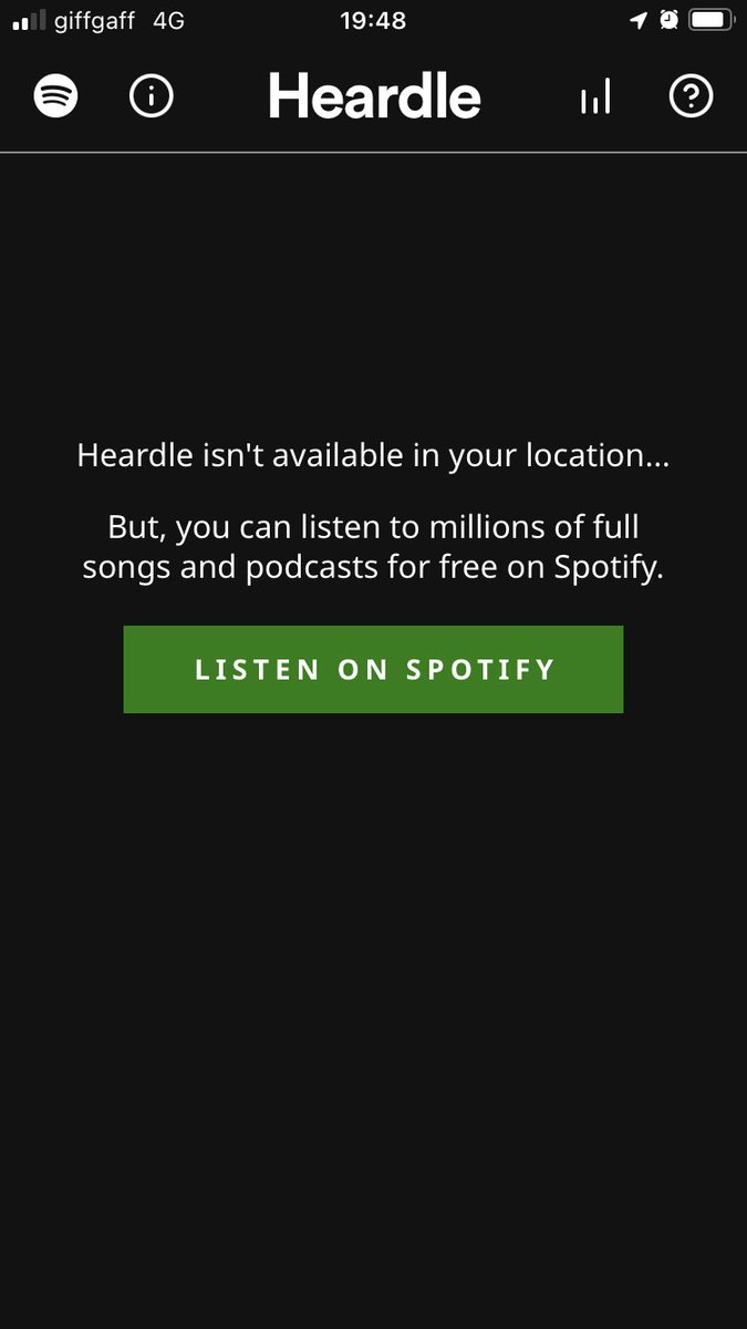 mr_groove's tweet photo. Slow hand clap for @SpotifyUK / @Spotify - #Heardle ruined in literally days (blank audio at start, obscure tracks etc) and now this: Nice! 🤦🏻‍♂️ https://t.co/ckNXOeSf16