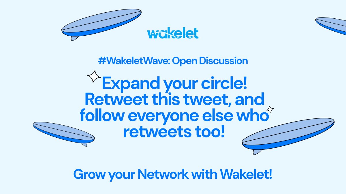 🕸️ #WakeletWave Open Discussion: Grow your Network with Wakelet 

💥 Pro Tip — Expand your circle by retweeting this tweet and following everyone else who retweets! It's the perfect way to make new friends and grow your PLN! 💥

😎