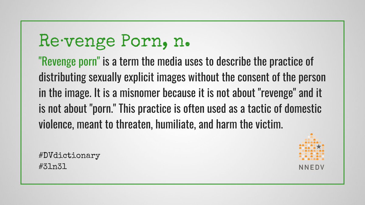 .@CindySouthworth (@Meta) reminds us that 'revenge porn' is a popular term, but it's not okay to use - because it's not about revenge, and it's not about porn. Try using 'nonconsensual intimate image sharing' or 'NCII' for short! #TechSummit