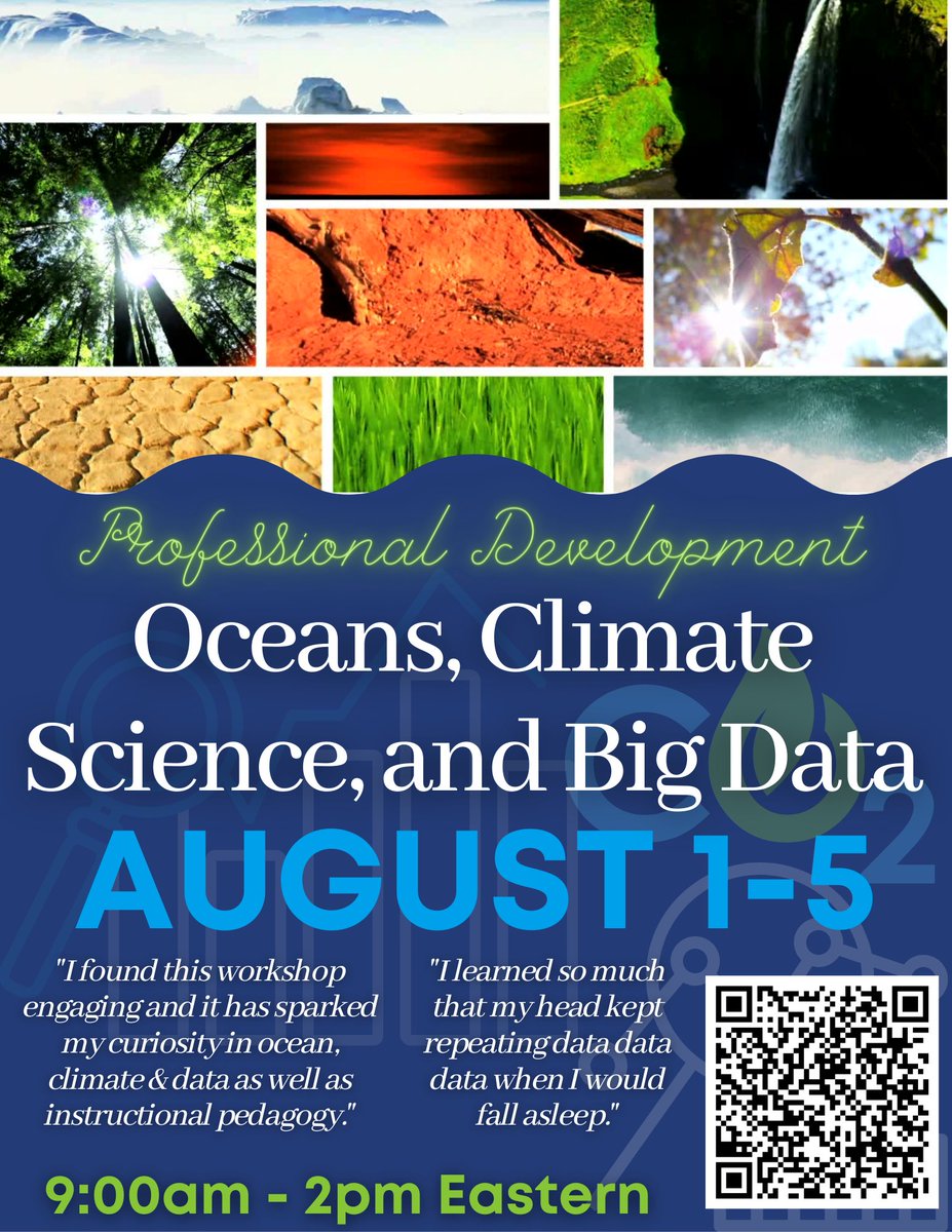 PLS RT: We need you! Looking for another few educators interested in #NGSS pedagogy through the lens of climate Science &amp; big data. Workshop is entirely virtual &amp; very engaging &amp; hands-on! Sign up here  docs.google.com/forms/d/e/1FAI… #NGSSchat