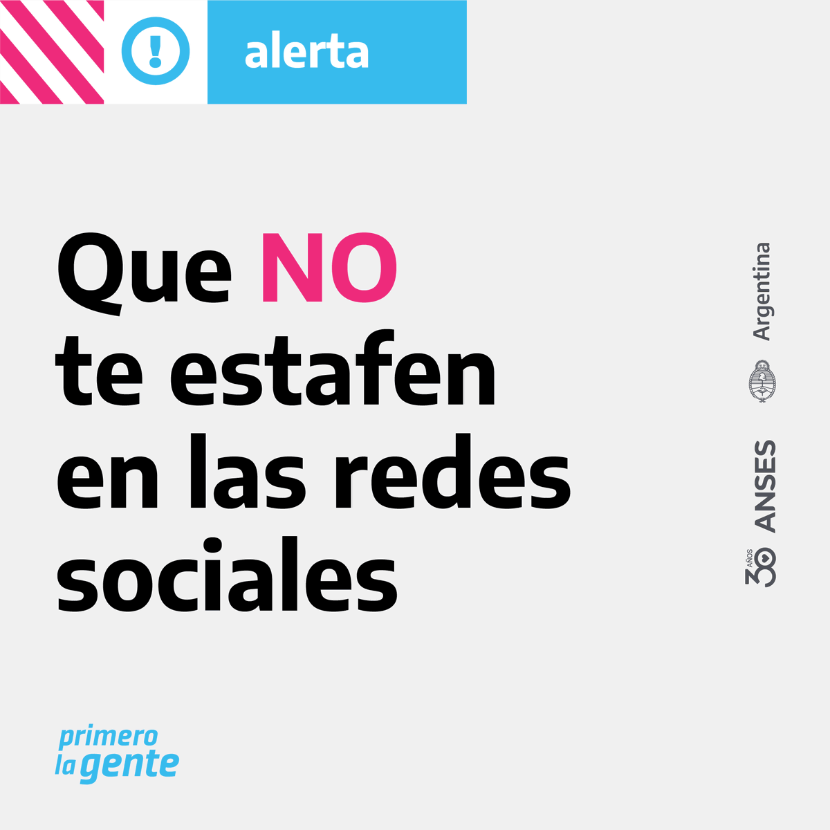 ansesgob's tweet photo. AYUDANOS A COMPARTIR PARA EVITAR ESTAFAS  

⚠️ Nunca pongas tus datos personales en comentarios públicos de redes sociales. No compartas usuarios de homebanking ni números de Token. https://t.co/SPkDavtDST