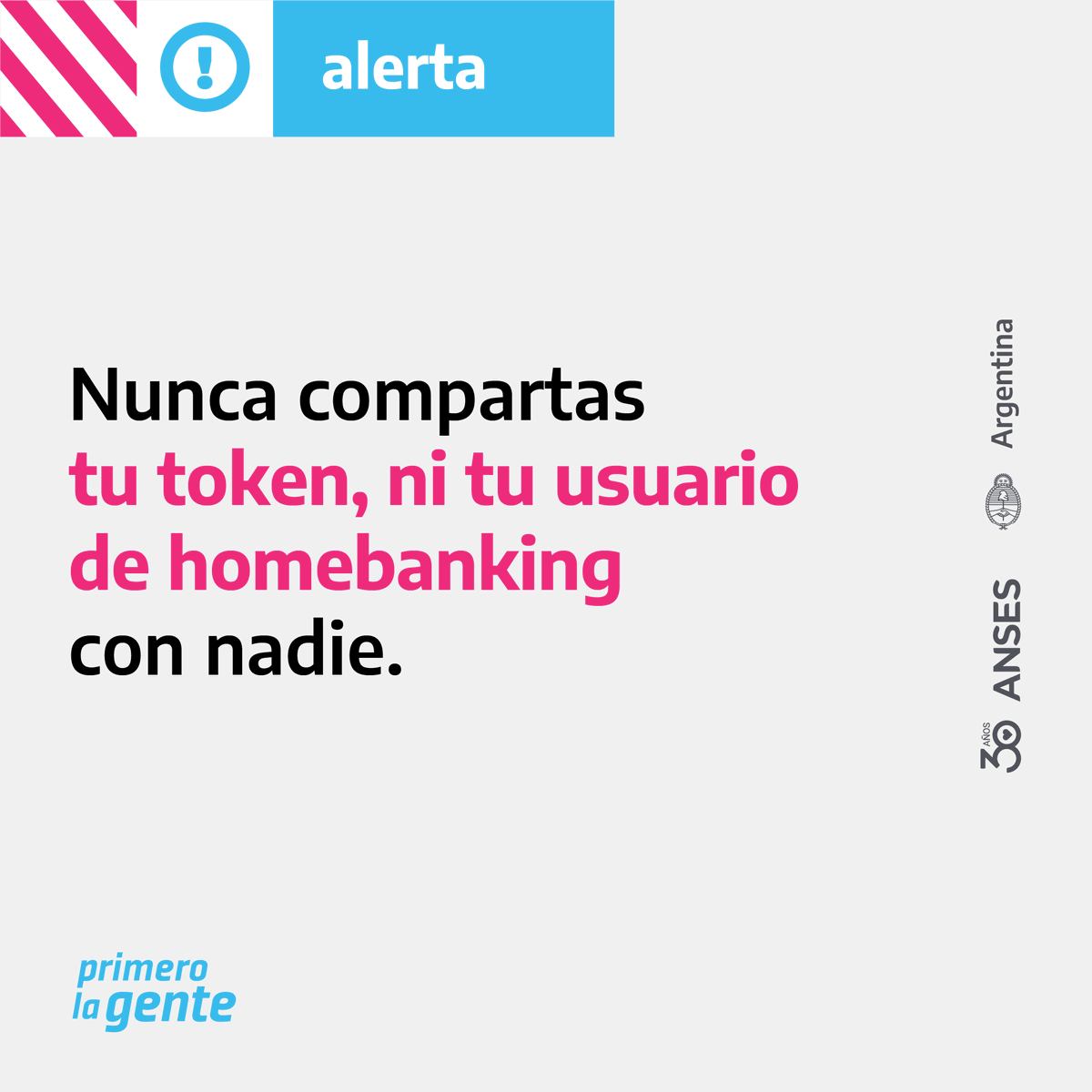 AYUDANOS A COMPARTIR PARA EVITAR ESTAFAS  

⚠️ Nunca pongas tus datos personales en comentarios públicos de redes sociales. No compartas usuarios de homebanking ni números de Token.