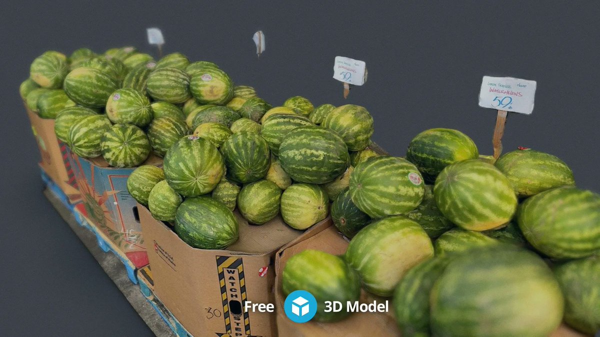 Free #creativecommons 3D model download: 'Watermelons' by <a href="/keeeto/">Keith Ito</a> 👉 skfb.ly/ovBKM #3D