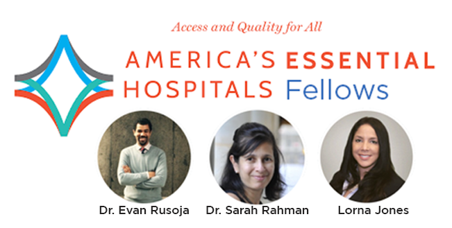 Alameda Health System (@alamedahealth) on Twitter photo Congratulations to Lorna Jones, Dr. Sarah Rahman and Evan Rusoja who were recently honored to participate in <a href="/OurHospitals/">America's Essential Hospitals</a> 2022-2023 Fellows Class. We’re proud to have them represent AHS and the future of essential hospital leadership! bit.ly/3zqejpK Congratulations to Lorna Jones, Dr. Sarah Rahman and Evan Rusoja who were recently honored to participate in <a href="/OurHospitals/">America's Essential Hospitals</a> 2022-2023 Fellows Class. We’re proud to have them represent AHS and the future of essential hospital leadership! bit.ly/3zqejpK