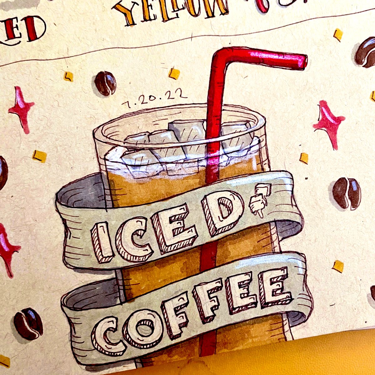nolalettering's tweet photo. Favorite drink for the summer? Iced coffeeee. To be honest, anything with coffee is a fave. 😂

#Coffee #doodles https://t.co/UVWud3ALM3