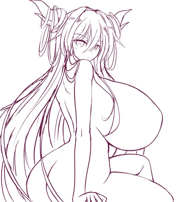 こっちのポーズの方が筆乗るな…… 