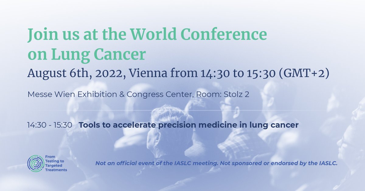 We'll be hosting an open session at the World Congress on #LungCancer on August 6. Join us to learn more about our work, the tools available to adapt &amp; pilot in your country, and share your ideas &amp; needs for accelerating #precisionmedicine. Interested? ✉️ow.ly/kFGY30souac